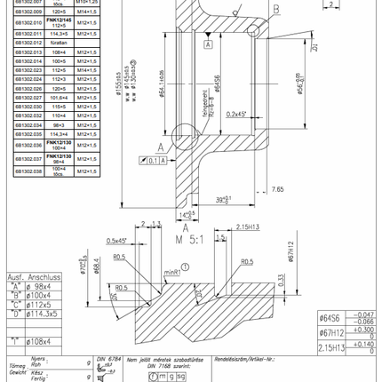 Knott Moyeu avec chapeau de moyeu, écrou à bride et roulement compact - 112x5