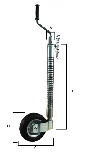Knott Roue jockey Ifor Williams - 48 mm - nervuré- 200 kg - jante en acier