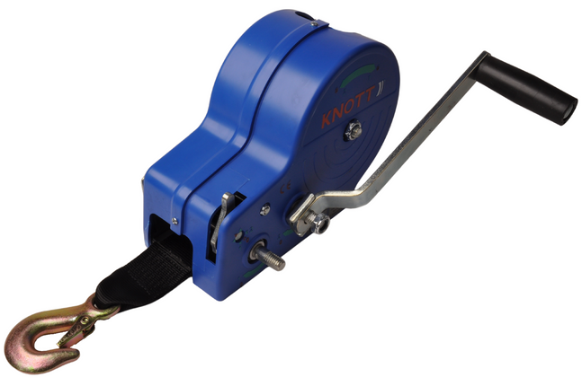 Knott Treuil manuel sans frein - 1150/575 kg - sangle de treuil et crochet de levage inclus - 2 vitesses