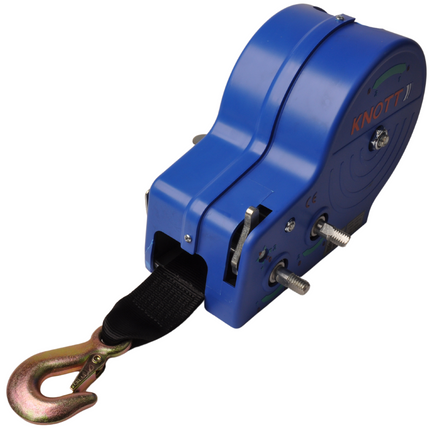 Knott Treuil manuel sans frein - 1150/575 kg - sangle de treuil et crochet de levage inclus - 2 vitesses