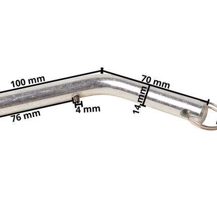 Novio Goupille de verrouillage libre pour kit de charnière de benne - 14 mm - incluant une chaîne