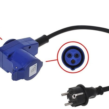 ProPlus Câble de connexion 40cm de schuko à la prise CEE et à la prise schuko.