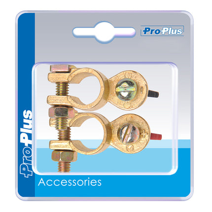 ProPlus Cosse de batterie avec écrou à oreilles - 12 - 24V - (-) est 17,5 mm - (+) est 19 mm