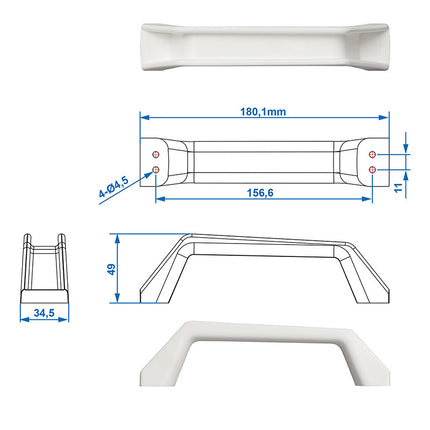 ProPlus Lot de 2 poignées de caravane - blanc