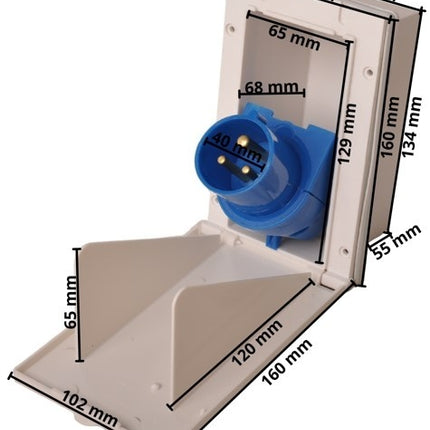 ProPlus Prises CEE - rectangulaire - 160x100 mm - blanc