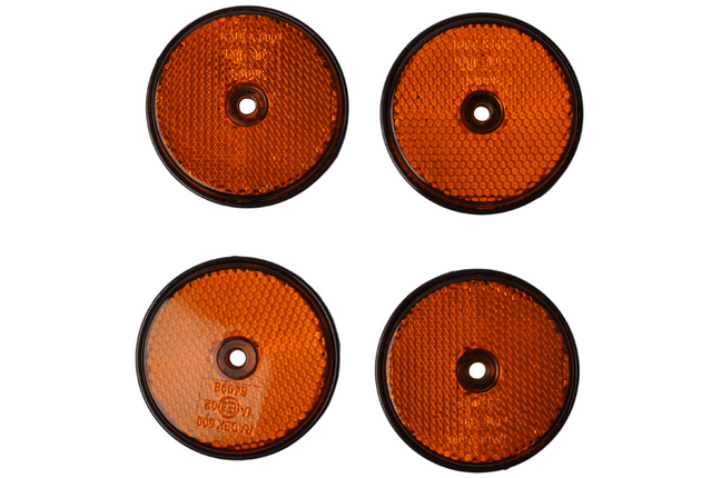 Radex Catadioptre Radex orange/jaune 60 mm trous de vis ronds