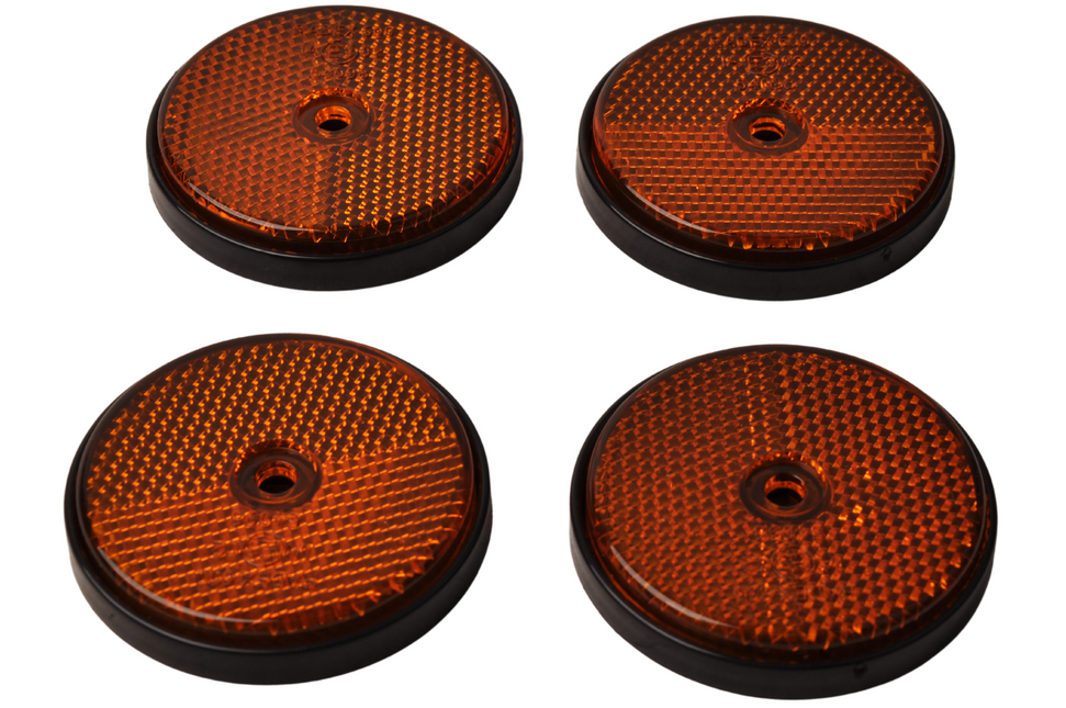 Radex Catadioptre Radex orange/jaune 60 mm trous de vis ronds