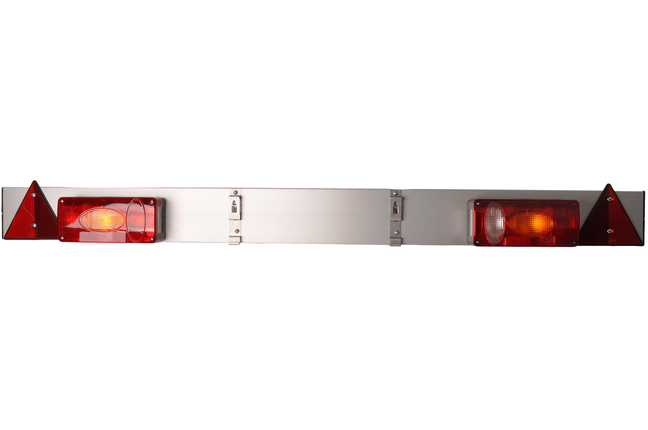 Radex Rampe de signalisation en aluminium avec luminaires Radex 5500 - 7/13 broches - avec prises Radex - 1400x138x90 mm