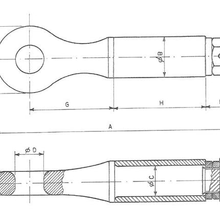 Remorqueshop Anneau de remorquage (DIN) pivotant, 7000 kg et raccord rond de 45