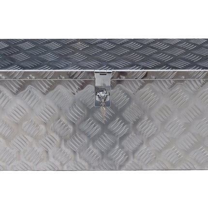Remorqueshop Coffre de timon en tôle aluminium antidérapante 760x235x300 mm – fermeture papillon