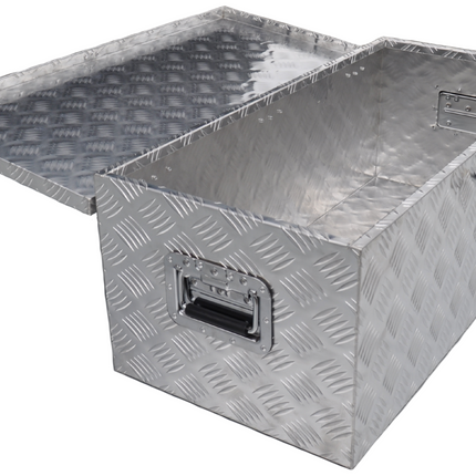 Remorqueshop Coffre de timon en tôle aluminium antidérapante 840x400x310 mm – avec fermeture papillon