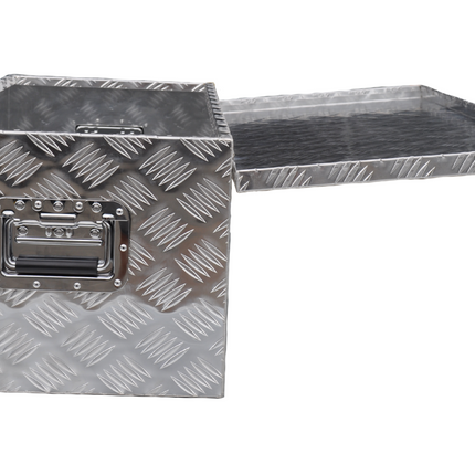 Remorqueshop Coffre de timon en tôle aluminium antidérapante 840x400x310 mm – avec fermeture papillon