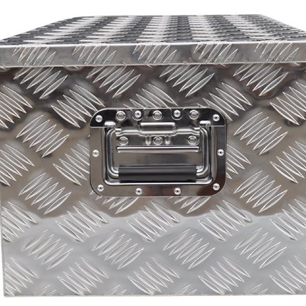 Remorqueshop Coffre de timon en tôle aluminium antidérapante 840x400x310 mm – avec fermeture papillon