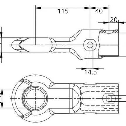 Remorqueshop Knott KFG30 – œillet DIN / œillet de traction – rond 50 mm – 3000 kg