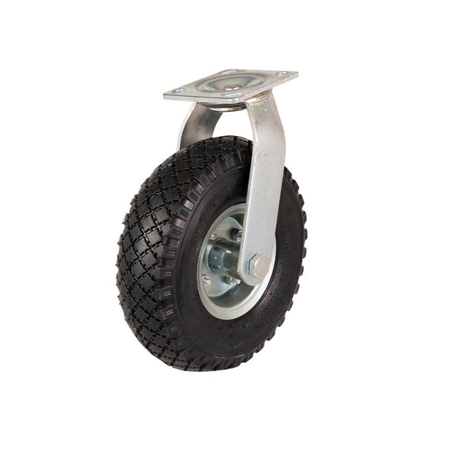 Remorqueshop Roulette pivotante avec pneu gonflable – 100 kg – hauteur totale : 300 mm