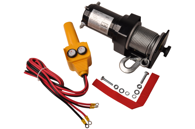 Remorqueshop Treuil électrique 900 kg avec câble en acier et crochet