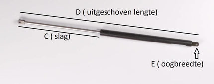 Remorqueshop Vérin à gaz 405mm 600N RT500 pour Saris RT500 Speedy avec porte-vélos