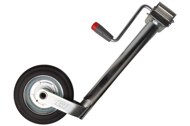 Simol Roue jockey Premium 48 mm avec manivelle latérale et pneus en caoutchouc sur jante en acier