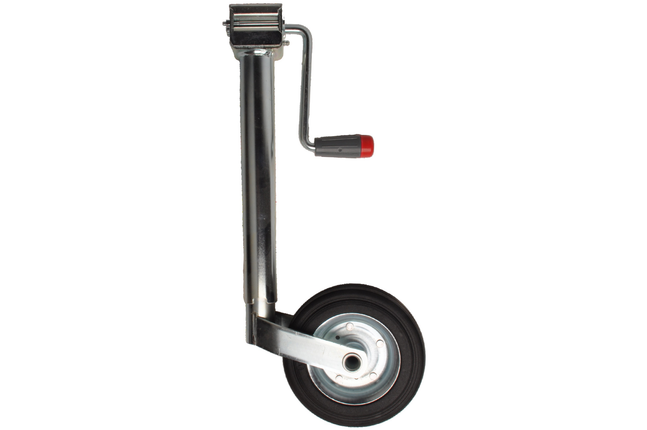 Simol Roue jockey Premium - 48 mm - capacité de charge : 150 kg - manivelle latérale et pneus en caoutchouc sur jante en acier