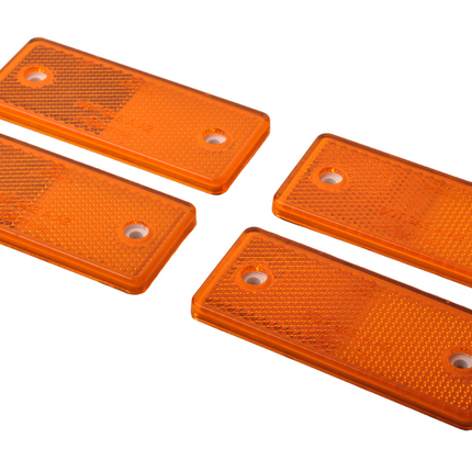WAS Catadioptre orange/jaune 96x42 mm - autocollant & à visser - 4 pièces