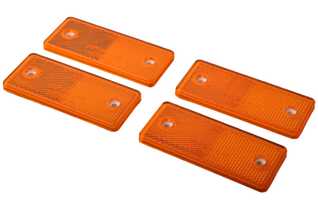 WAS Catadioptre orange/jaune 96x42 mm - autocollant & à visser - 4 pièces