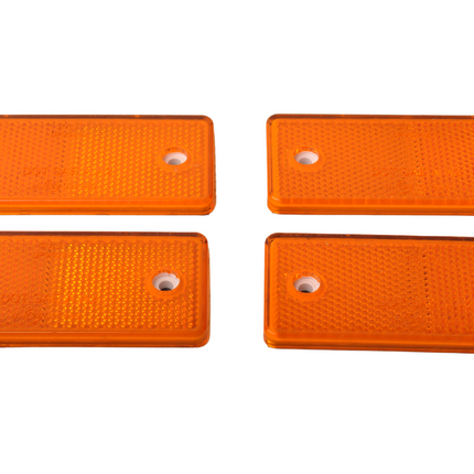 WAS Catadioptre orange/jaune 96x42 mm - autocollant & à visser - 4 pièces