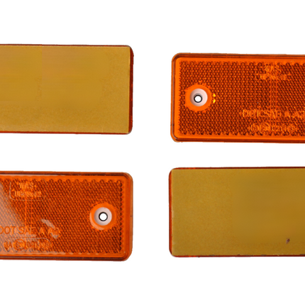 WAS Catadioptre orange/jaune 96x42 mm - autocollant & à visser - 4 pièces