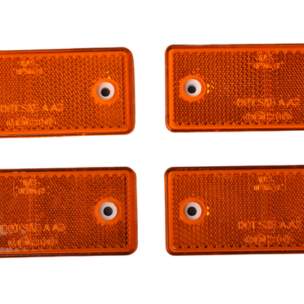 WAS Catadioptre orange/jaune 96x42 mm - autocollant & à visser - 4 pièces