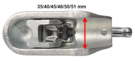 Winterhoff Winterhoff WWK+Z - rond 35/40/45/46/50/51 mm - 3000 kg - Boîtier d'attelage freinée