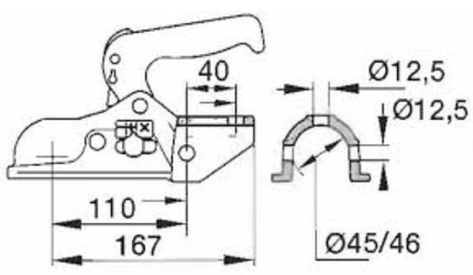 Winterhoff Winterhoff/Albe EM300RA - rond 45 mm - 3000 kg - Boîtier d'attelage freinée