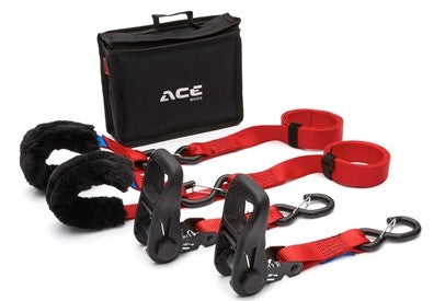 Acebikes Acebikes Set de sangles de serrage Deluxe Duo - 900 daN - 197x3,5 cm - Sangles d'arrimage pour guidon de moto