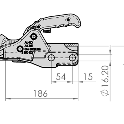 AL-KO AL-KO AK351 - rond 60 mm - 3500 kg - Boîtier d'attelage freinée
