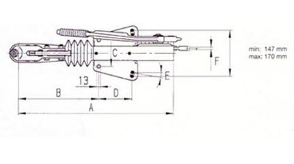 AL-KO AL-KO Frein à inertie pour remorque - 60S/2 - capacité max : 750 kg - connexion au timon en V