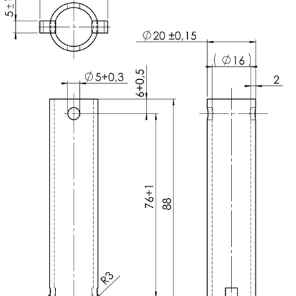 AL-KO Axe AL-KO pour la roue avant 20 x 90 mm