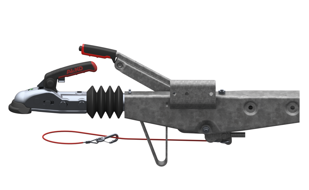 AL-KO Frein à inertie pour remorque AL-KO 60S/2 - 750 kg de capacité de traction maximale - Connexion tube carré 70 mm - y compris le support de la roue jockey