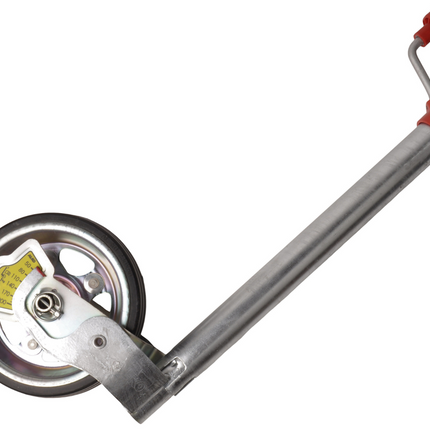AL-KO Roue jockey AL-KO 48 mm avec jante en acier et roue en caoutchouc solide - y compris manivelle avec palier de pression et manomètre à bille