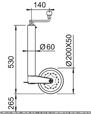 AL-KO Roue jockey Alko - 60 mm - capacité de charge : 500 kg - Heavy duty pour pince libre