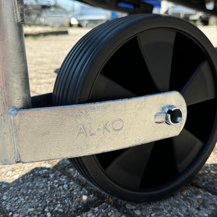 AL-KO Roue jockey Caravan AL-KO Plus - ronde 48 mm - capacité de charge : 150 kg - extra long - jante en plastique avec les sculptures de caoutchouc