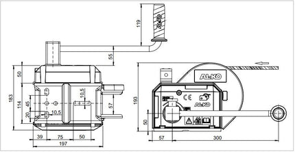 AL-KO Treuil freiné 900 kg Transmission 8,75:1