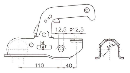 Albe Albe - EM220RA - rond 45 mm - 2200 kg - Boîtier d'attelage freinée