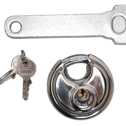 Albe Antivols de tête Albe - premium - argent - acier - incl. cadenas disque en inox avec 2 clés