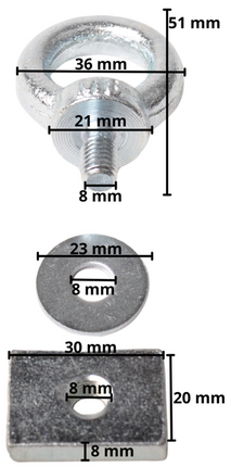 Anssems Anssems Oeillets de fixation 10x M8