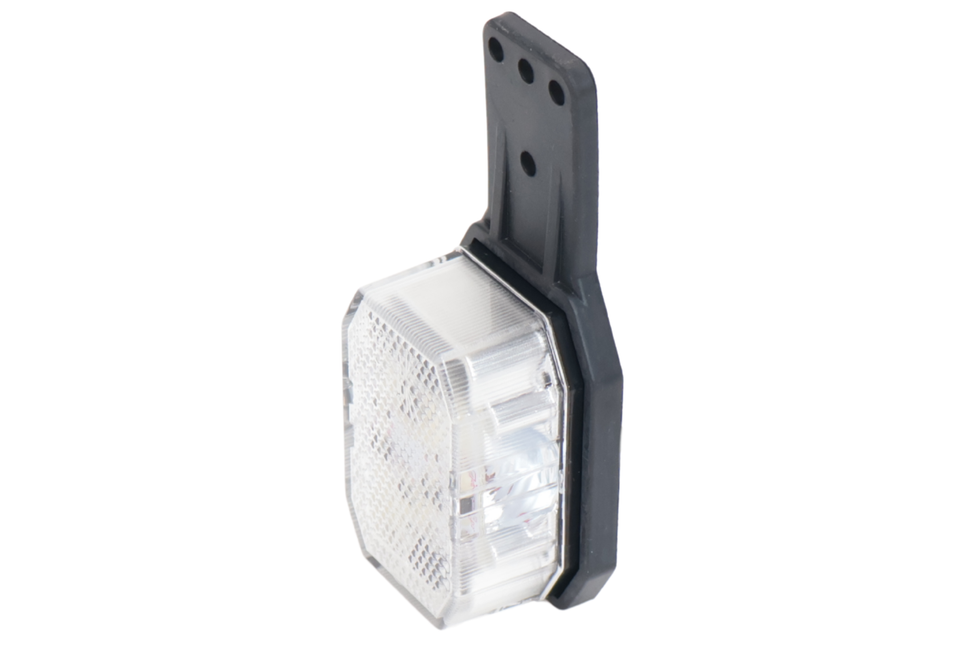 Aspock Aspöck Flexipoint LED Feu de gabarit gauche - rouge/blanc sur petit support en caoutchouc avec 0,5m de câble