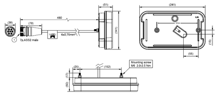 Aspock Aspock MultiLED 4 gauche 241x141x71 mm – connecteur ASS2 7 broches – étanche