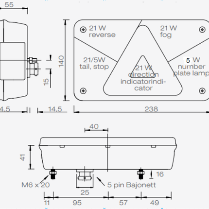 Aspock Aspöck Multipoint 5 - droit - avec feu de recul - prise de courant