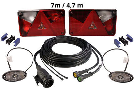 Aspock Aspöck Multipoint 5 kit d'éclairage - 13 broches - incluant l'éclairage de balisage - choisissez le câble principal souhaité