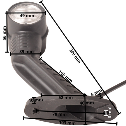Aspock Aspock Superpoint 3 LED - droit - blanc/orange/rouge - 1 mètre de câble plat