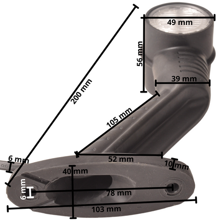 Aspock Aspock Superpoint 3 LED - gauche - blanc/orange/rouge - 1 mètre de câble plat