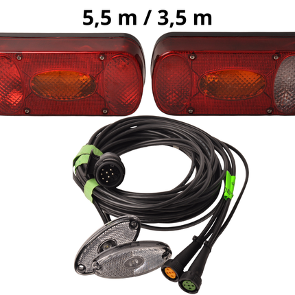Aspock Ensemble d'éclairage Aspock Midipoint 2 13 broches - y compris l'éclairage de marquage - choisissez le câble principal souhaité