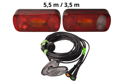 Aspock Ensemble d'éclairage Aspock Midipoint 2 13 broches - y compris l'éclairage de marquage - choisissez le câble principal souhaité